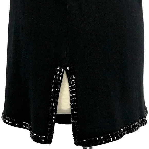 INC Silk/Angora Blend V-Neck Black Tunic with Black Gem Embellishments. Size S - Picture 8 of 13